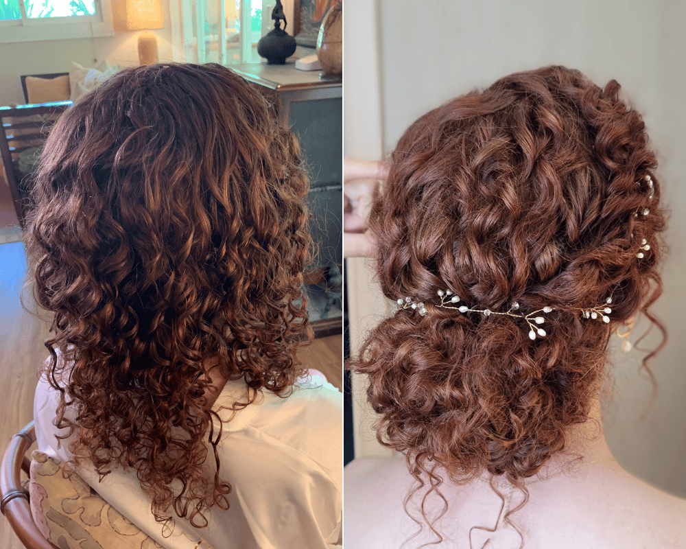 Before and After of Curly Hair
