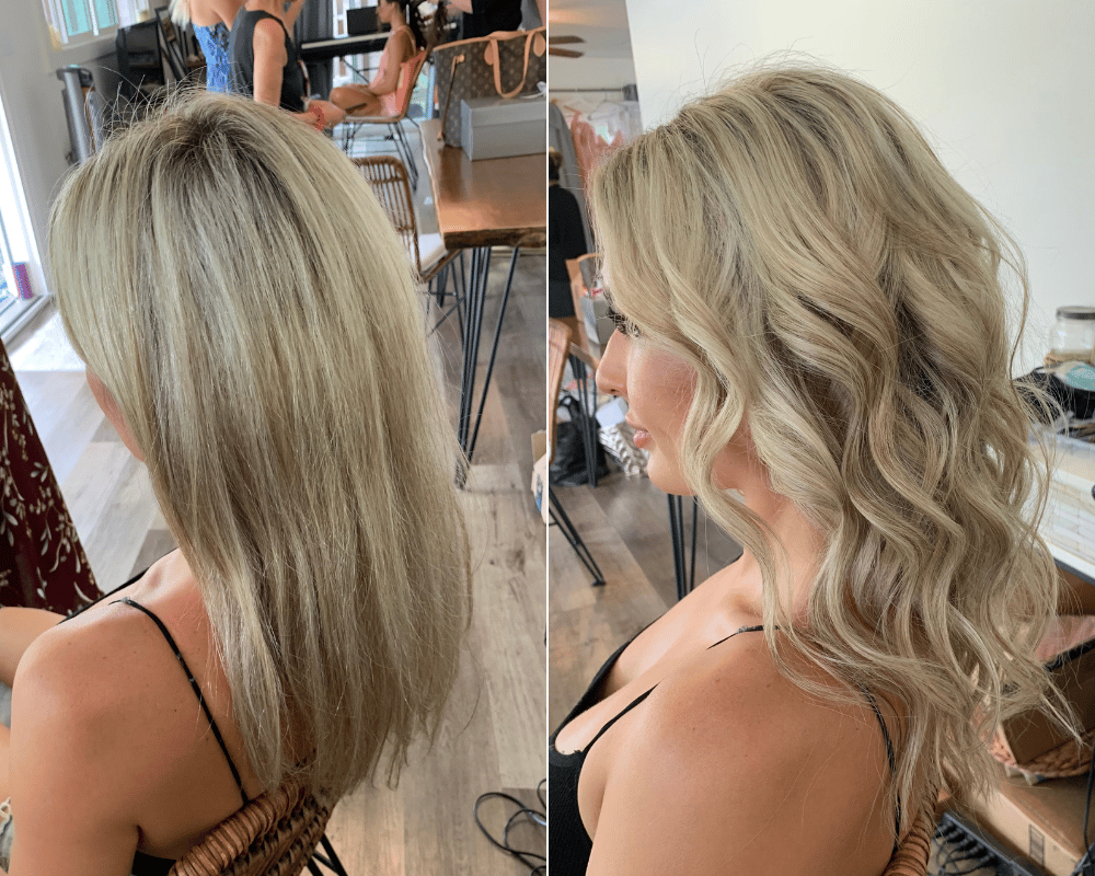 Before and After down style Hair
