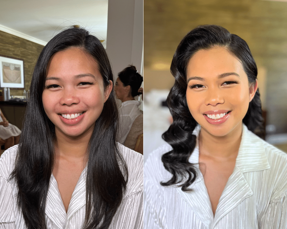 bride before and after photo