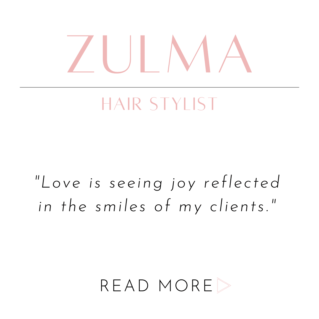 zulma's quote saying "love is seeing joy reflected in the smiles of my clients."