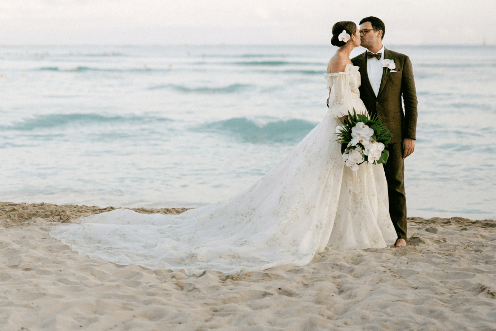 bride and groom on the beach destination wedding