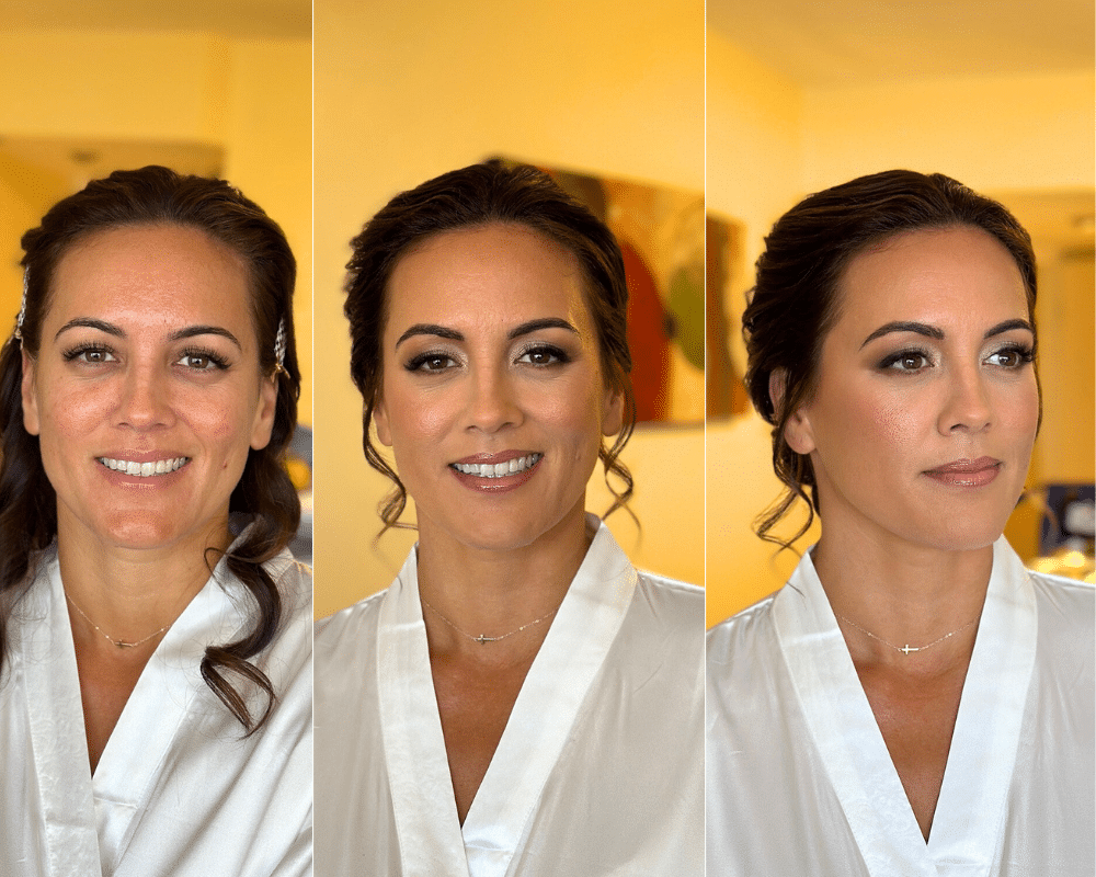 bride before and after makeup