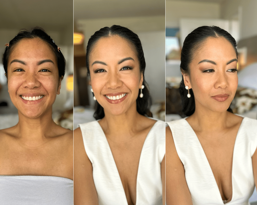 asian bride makeup before and after