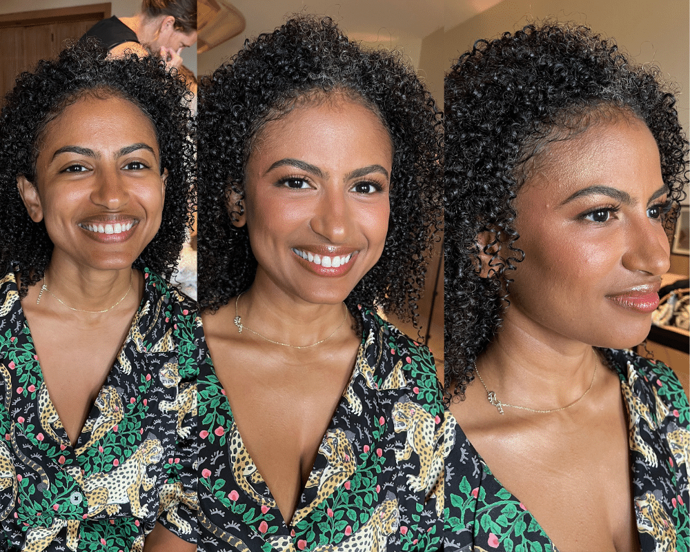 before and after makeup dark skin