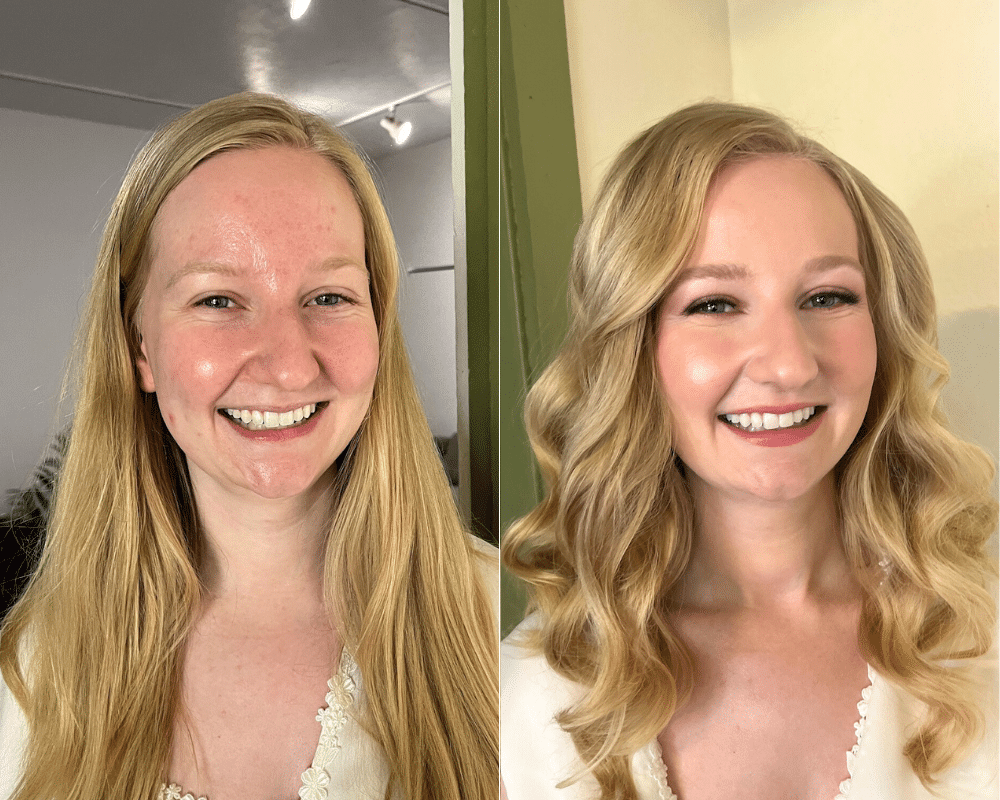 before and after makeup light skin