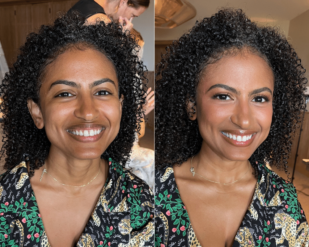 before and after makeup dark skin
