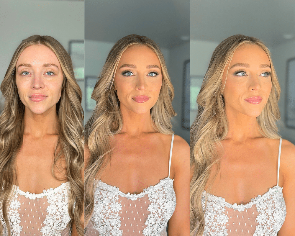 before and after makeup bride