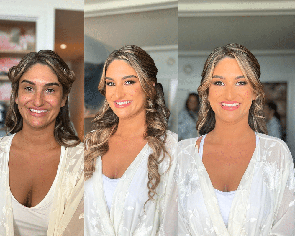 before and after makeup bride