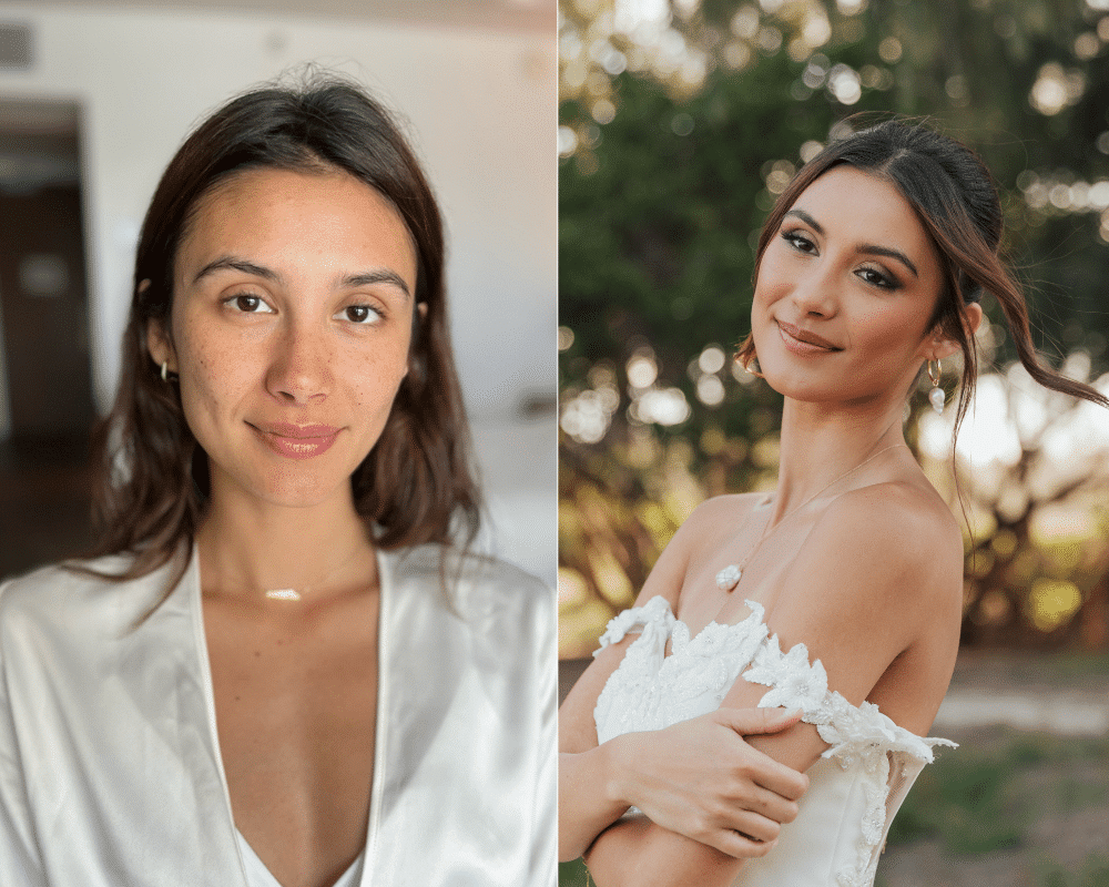 bridal makeup before and after