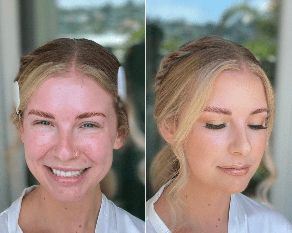 bridal makeup before and after