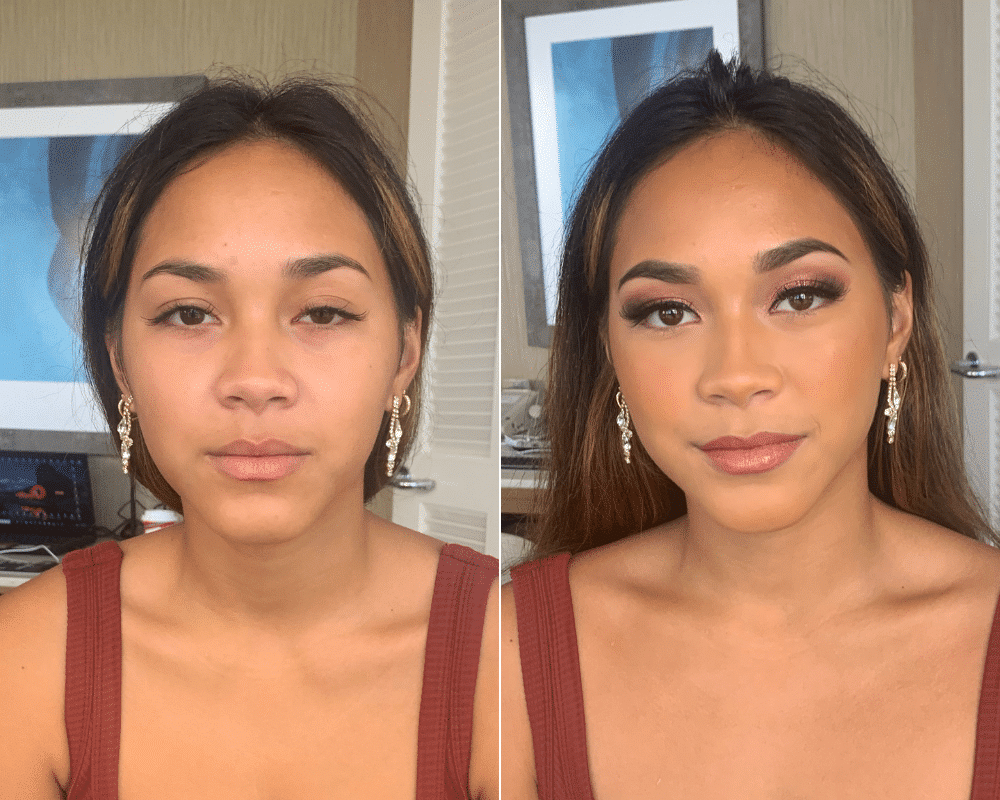 prom makeup before and after