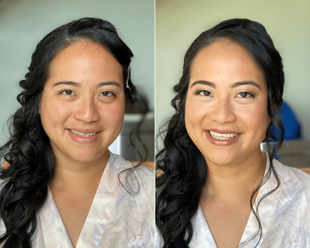 bridal makeup before and after