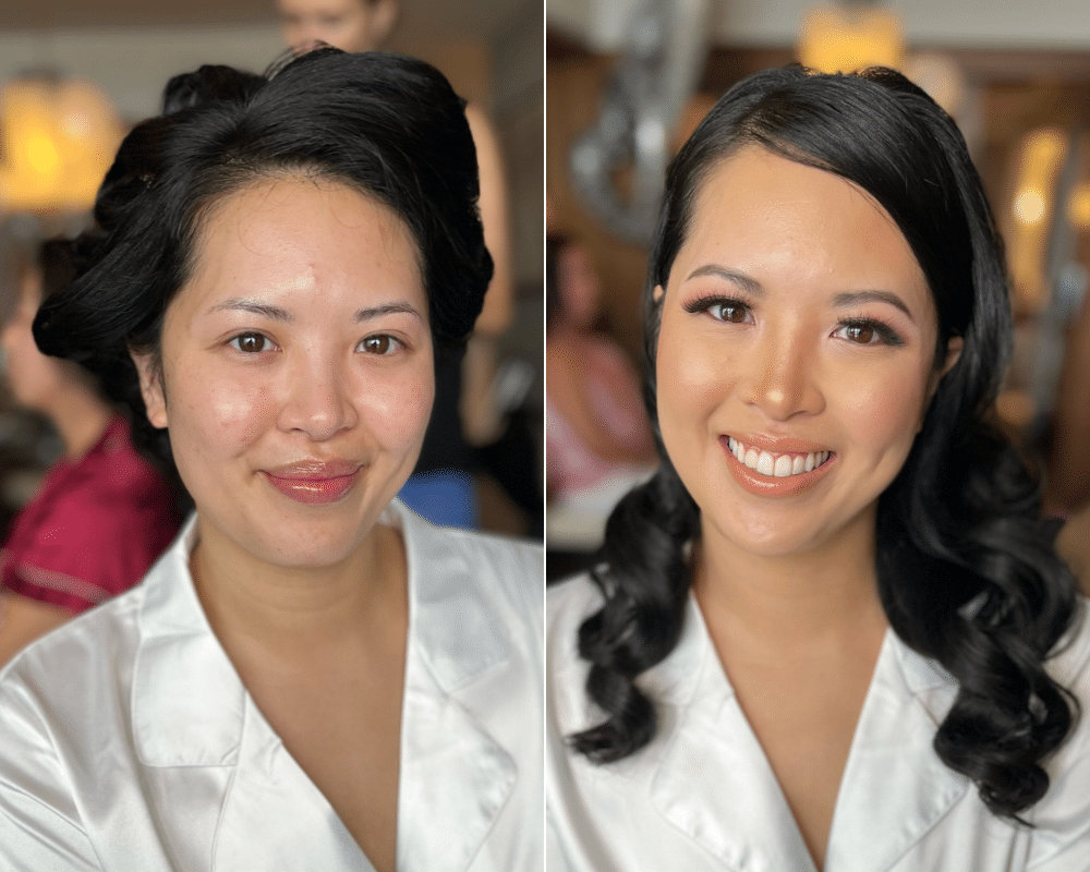 bridal makeup before and after