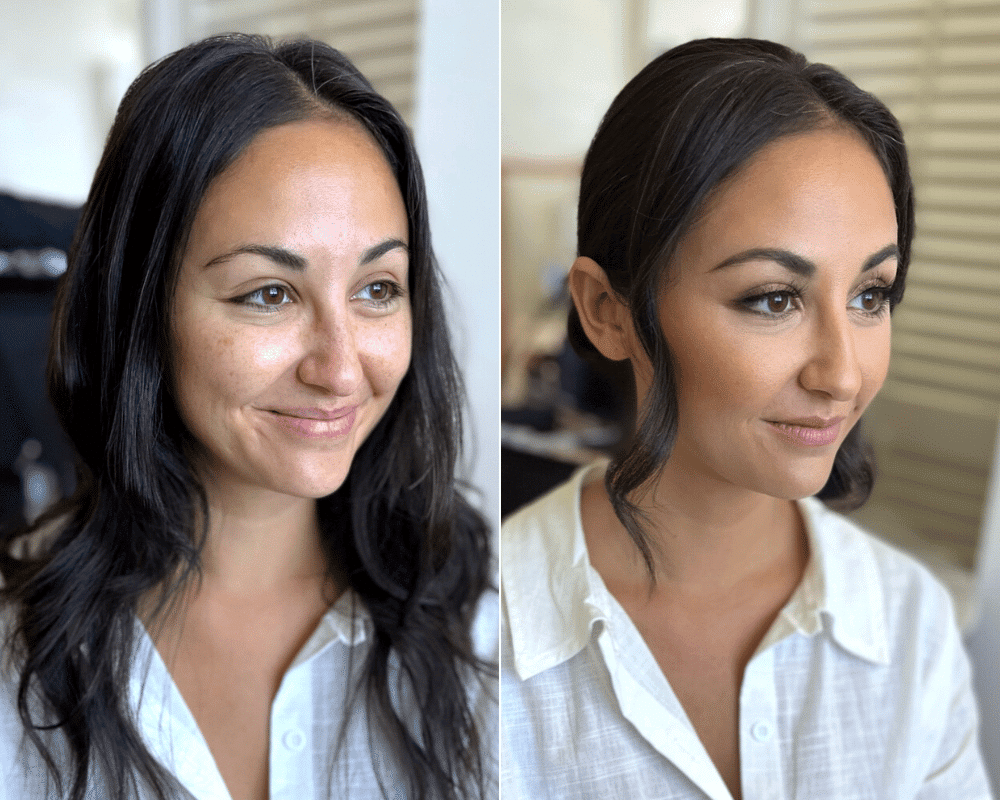 bridal makeup before and after