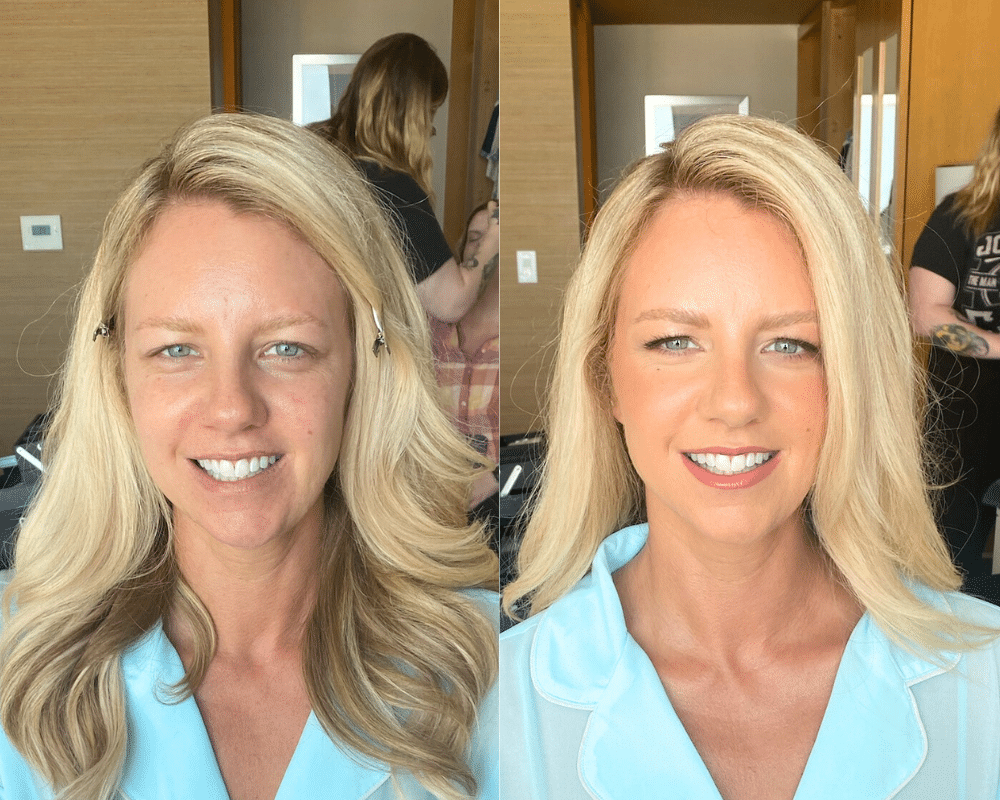 bridal makeup on mature bride