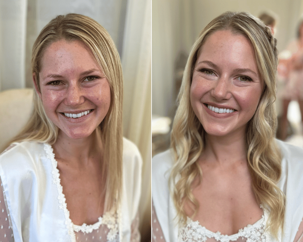 bridal makeup before and after