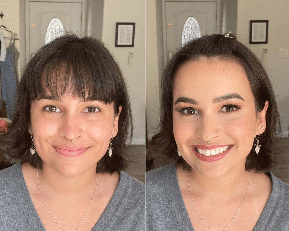bridal makeup before and after