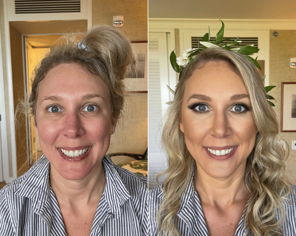 bridal makeup before and after