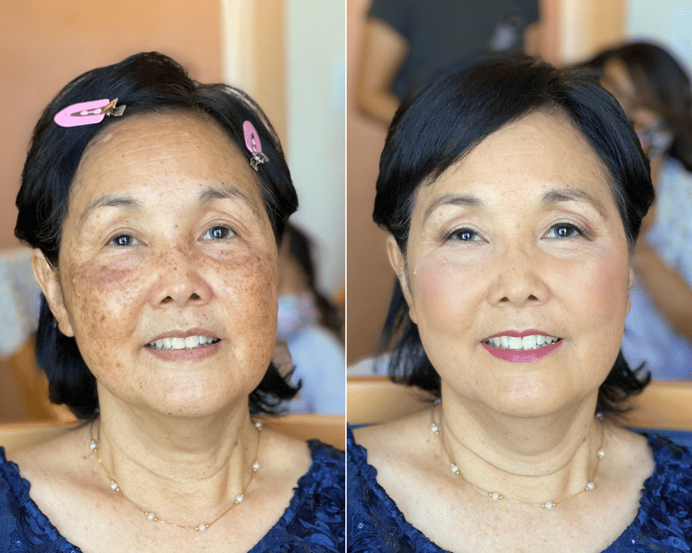 mom of the bride makeup before and after asian