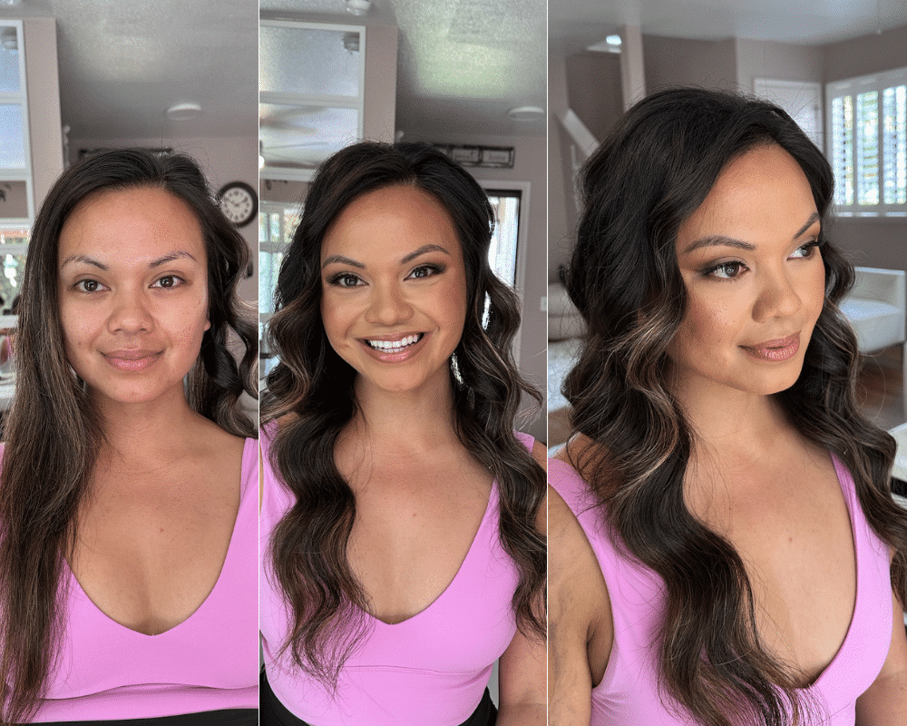 bridal makeup before and after