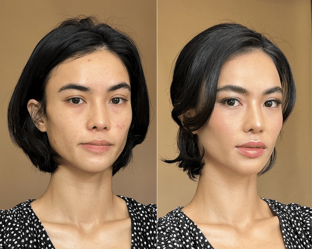 bridal makeup before and after