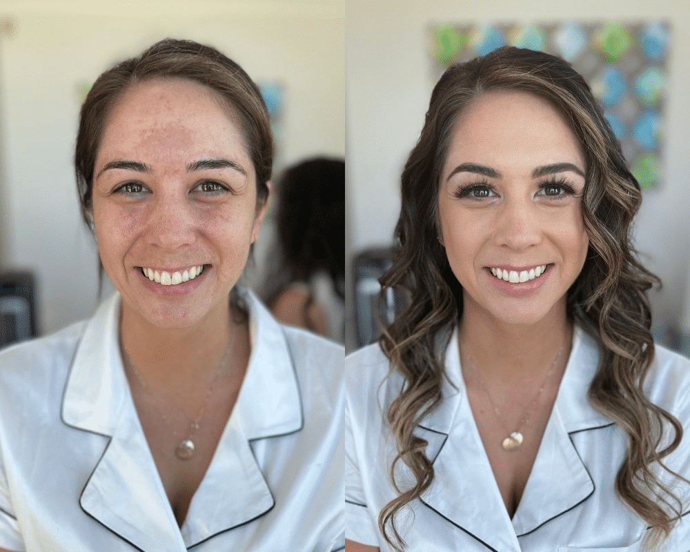 bridal makeup before and after