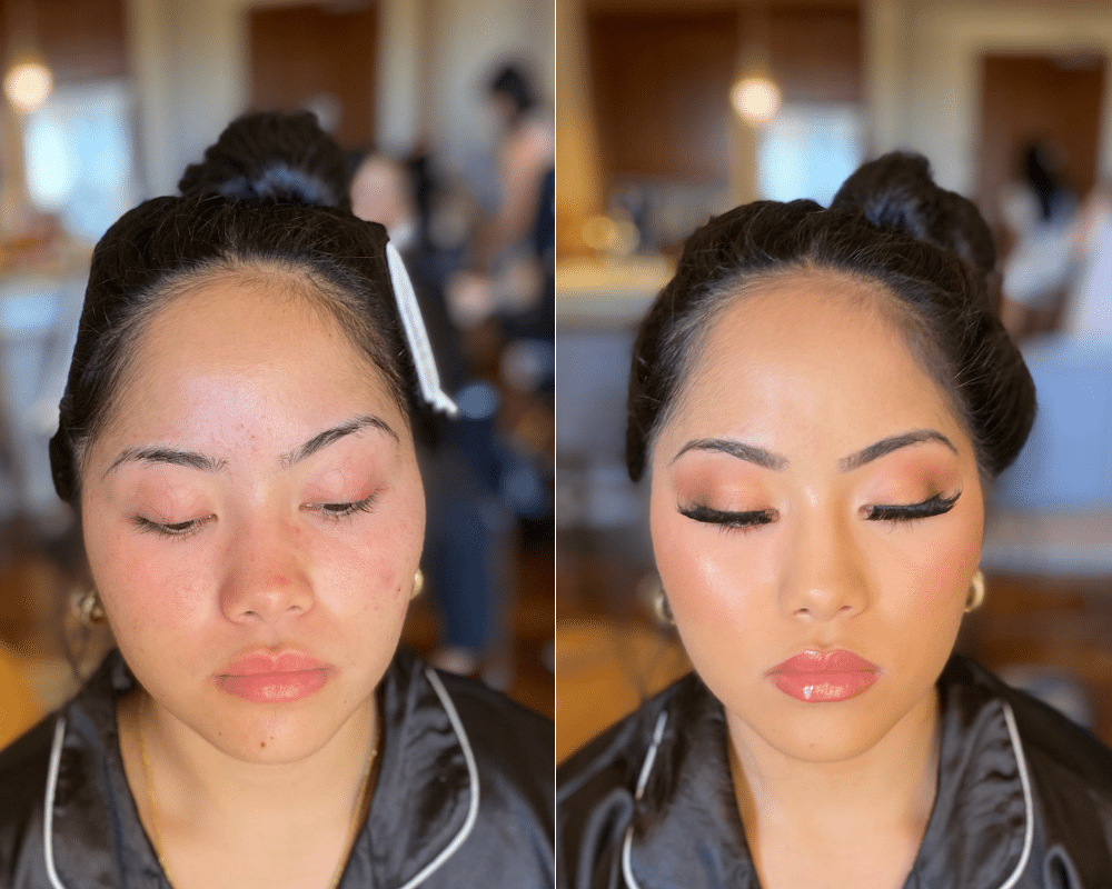 bridal makeup before and after