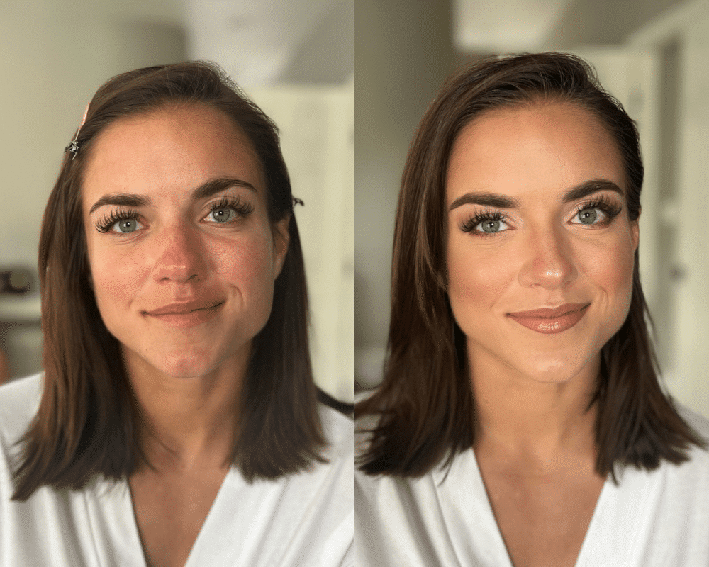 bridal makeup before and after