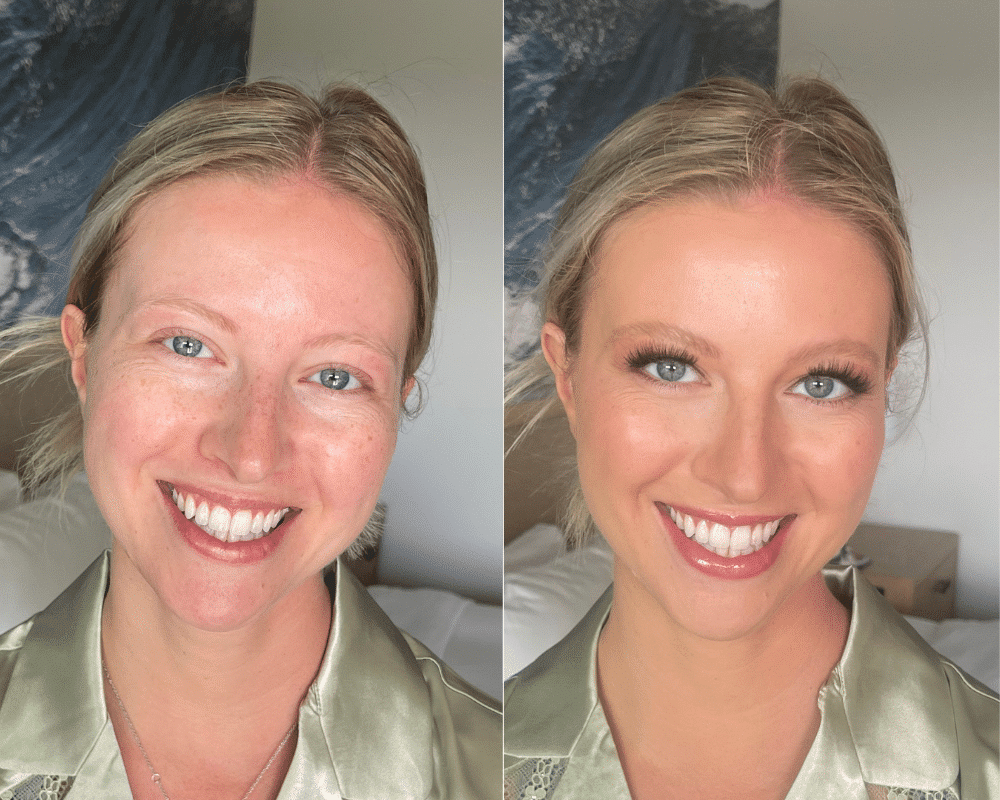 bridal makeup before and after