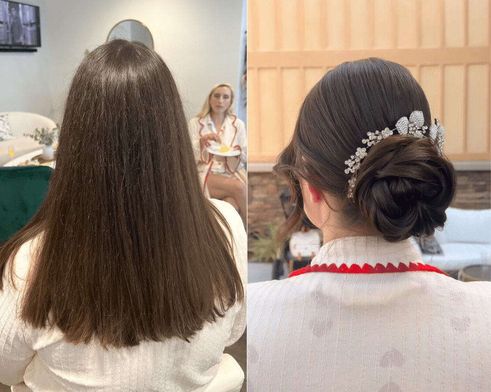 Before and After Updo Hair