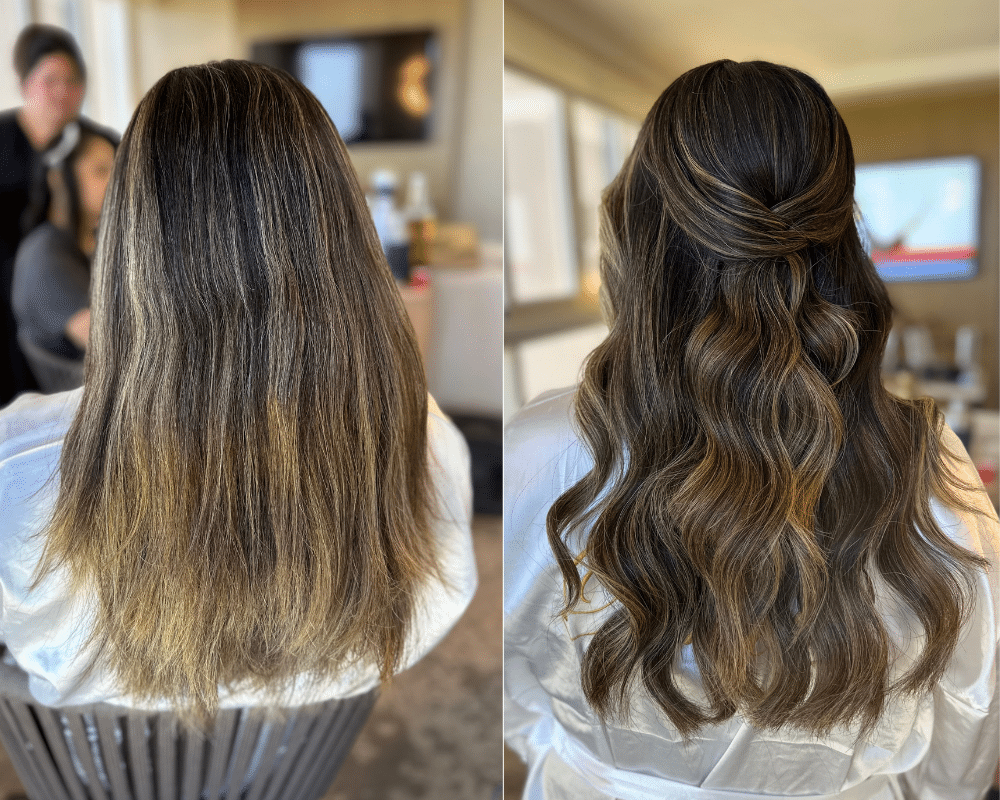 Before and After down style Hair