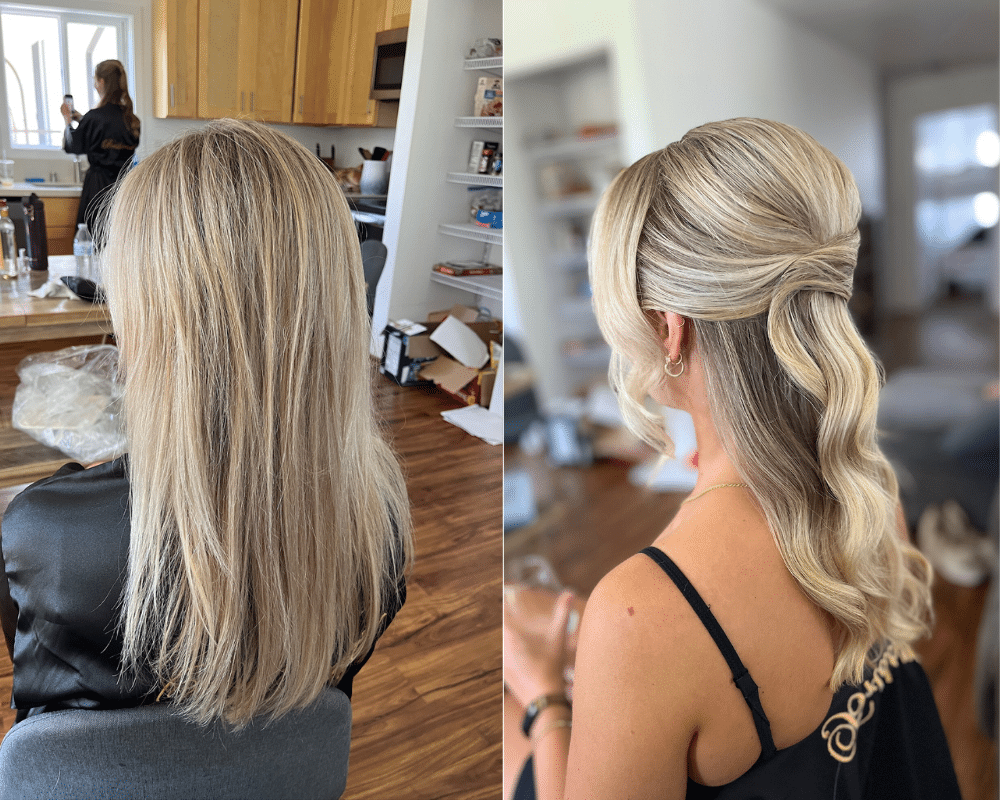 Before and After of curly Hair