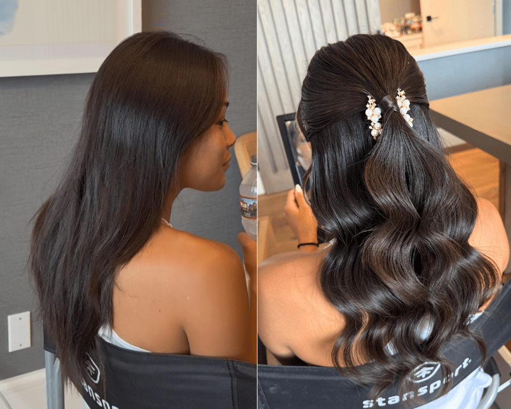 Before and After Updo Hair
