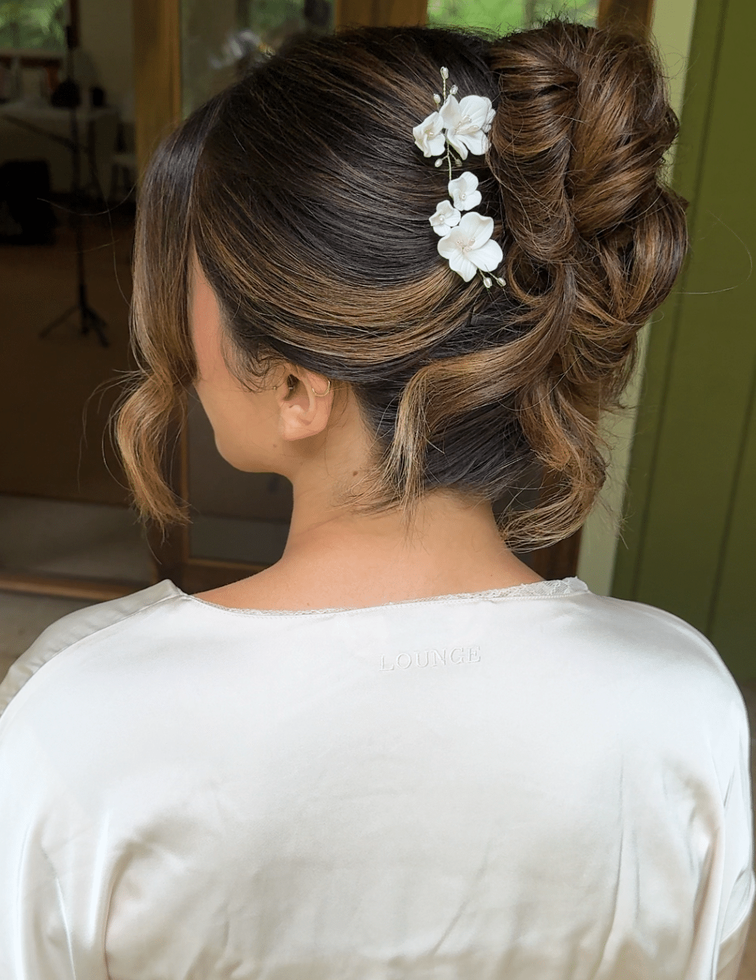 Updo with accessory